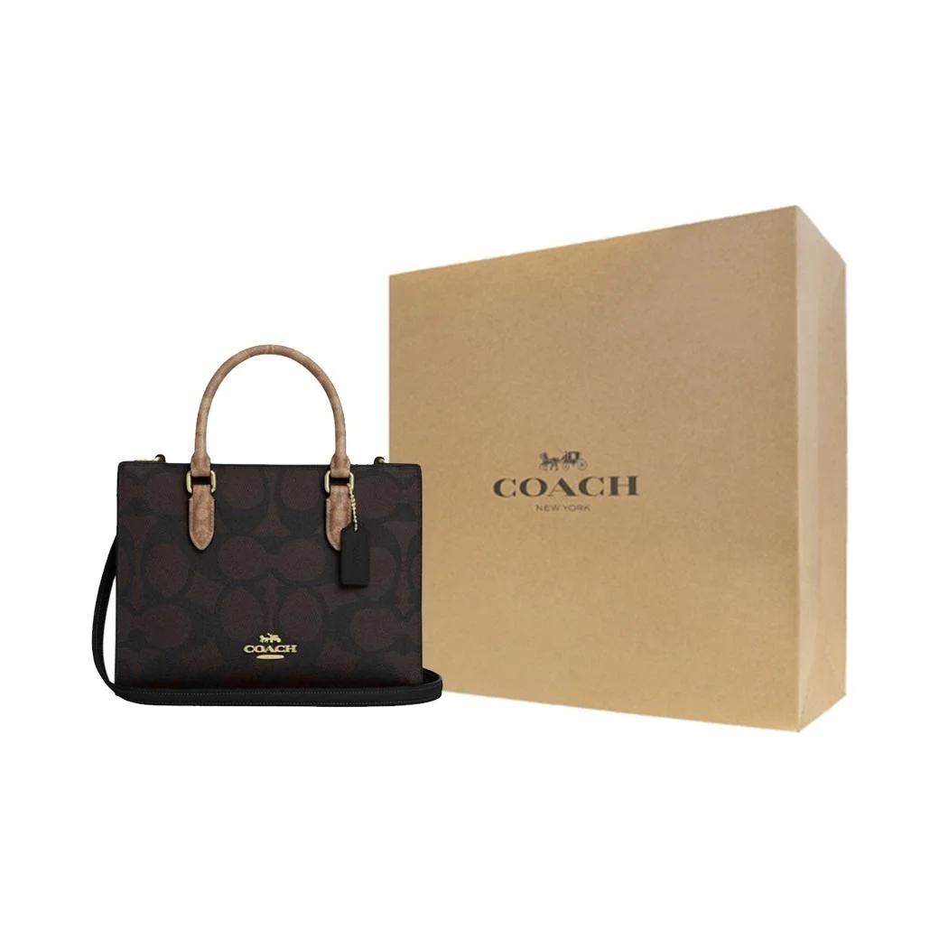 COACH Maggie Artificial Leather Handbag Medium Women's Black CY676-IMXI8