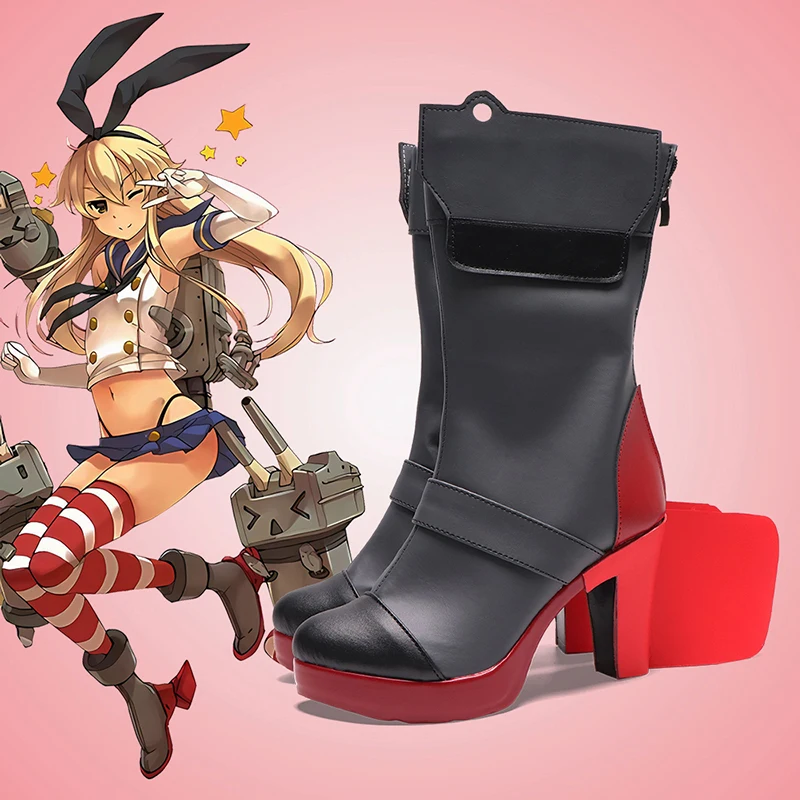 

Kantai Collection Shimakaze Cosplay Shoes Women Girl Halloween Boots Custom made