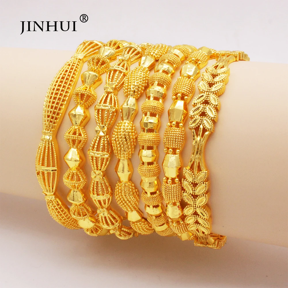 Wholesale gold color bangles jewelry Ethiopian African Dubai bangle bracelet wedding gifts for women bracelets