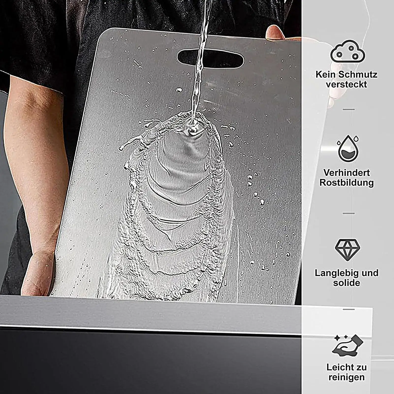 

Двойные толстые титановые разделочные доски из нержавеющей стали для дома, кухни, кухонная доска для мяса, фруктов, овощей, хлеба, кемпинга на открытом воздухе