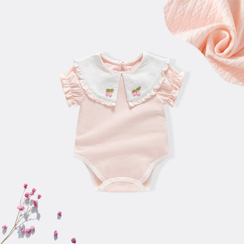 ZOETOPKID 2026 New Summer Baby Girl Clothing Newborn Baby Girl Romper Sleeveless Cotton Solid Color Toddler Baby Girls Jumpsuit