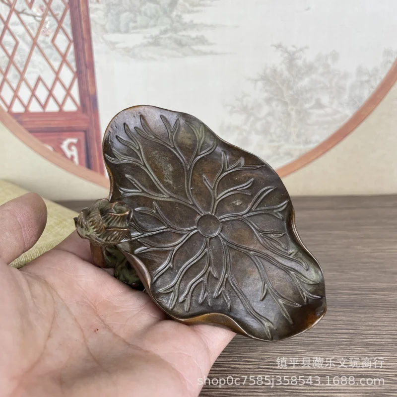 

Antique Collection Antique Style Charming Lotus Lotus Leaf Censer Retro Furnishings Tea Table Decoration Incense Holder Crafts O