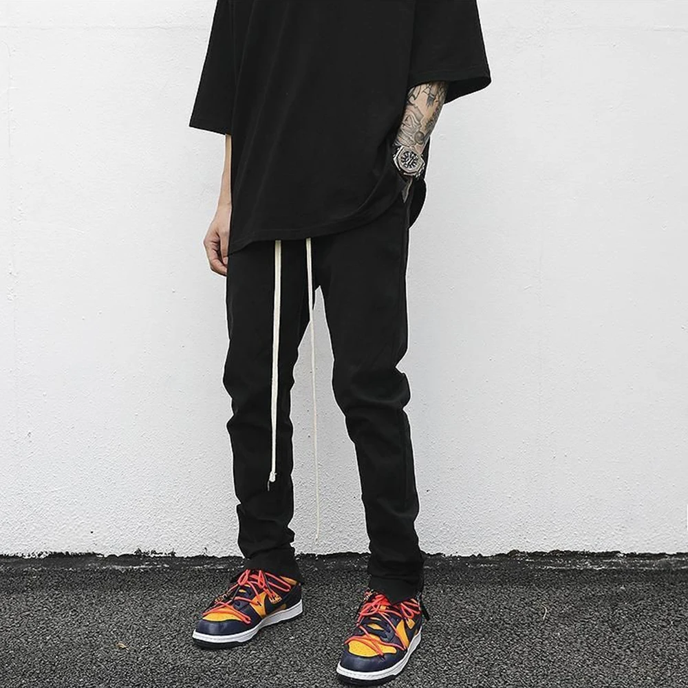 

XS-5XL Spring New Men's Tapered Solid Color Trousers American Retro Fashion Trend High Street Slim Casual Simple Men's Bottoms