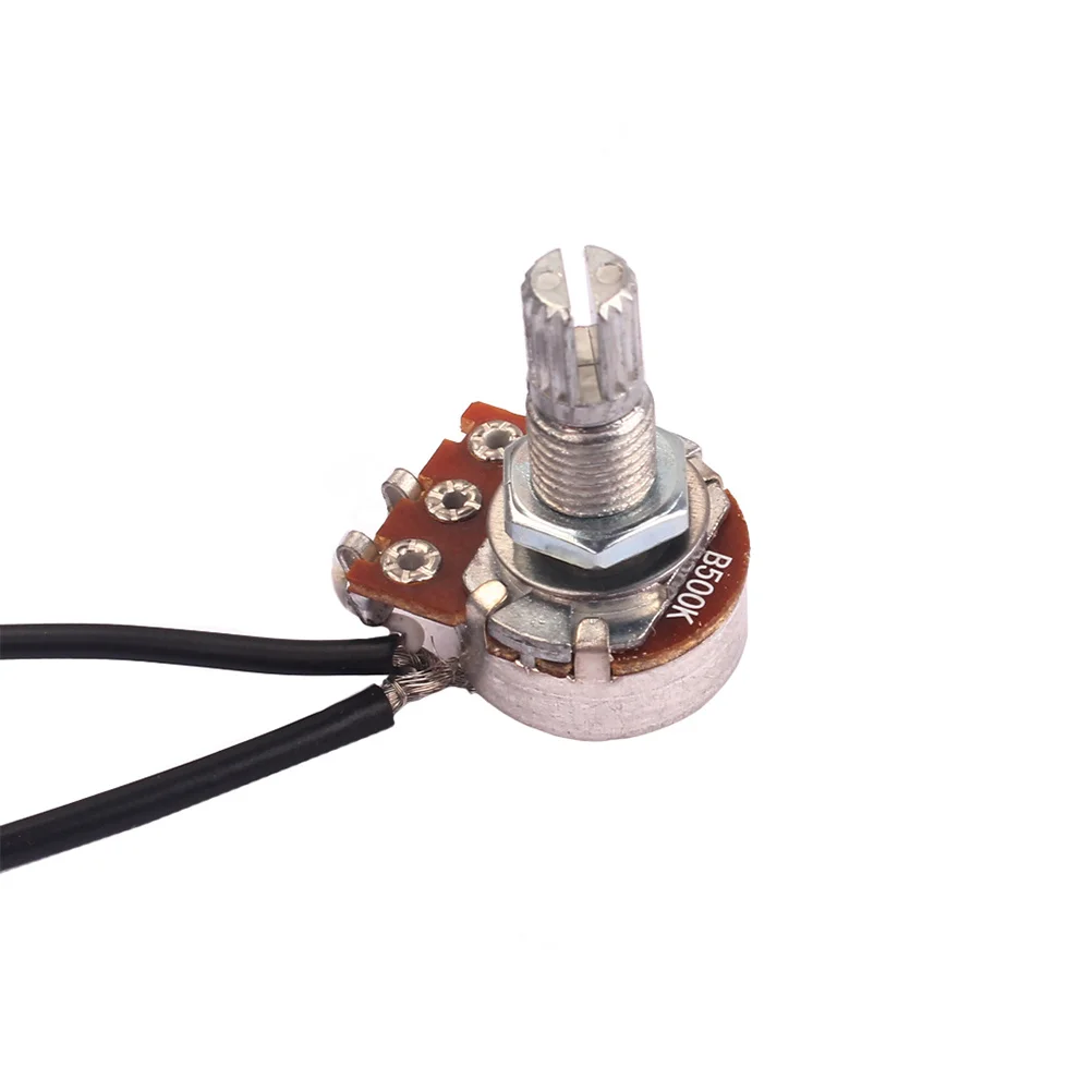 

3pcs A250K B500K Potentiometer Electric Guitar Wiring Harness Pre-Wired Tone Volume Control Split Shaft For Bass Upgrade