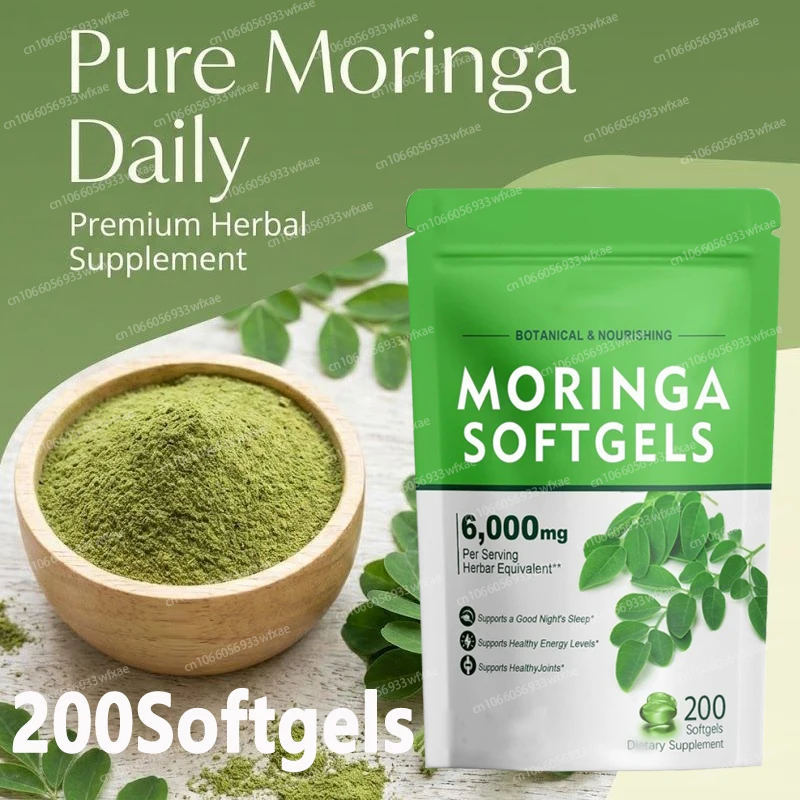 

200 Moringa Capsules - Promote Bone, Joint, Immune Health Support Energy & Metabolism, Antioxidant ,Gut Health Supplement