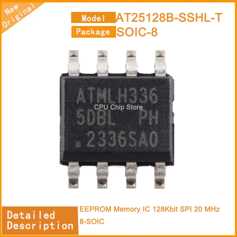 5Pcs/Lot  New Original  AT25128B-SSHL-T  AT25128B EEPROM Memory IC 128Kbit SPI 20 MHz 8-SOIC