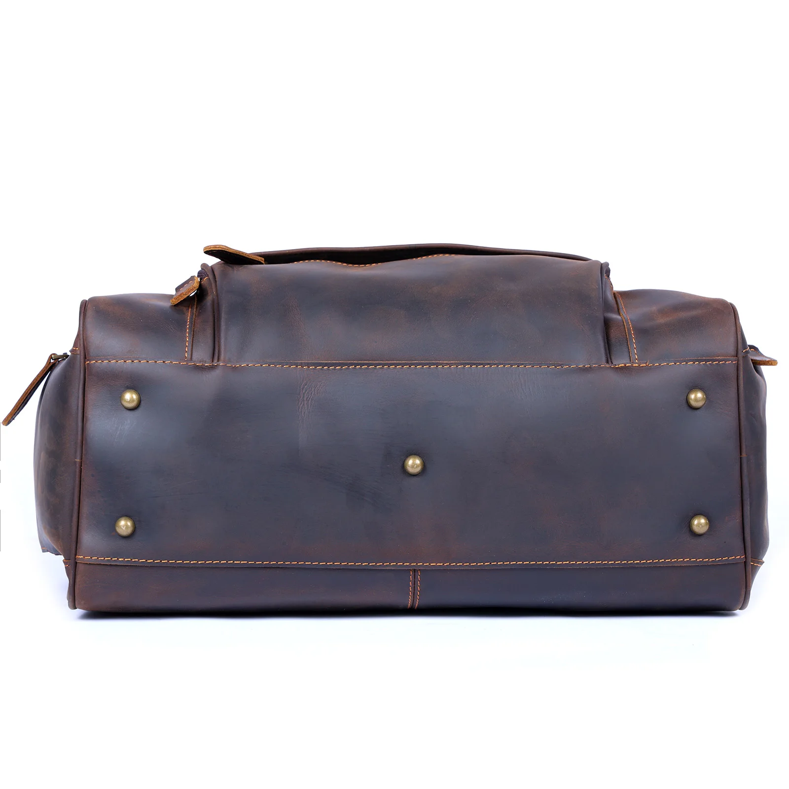 S.WORKER Vintage Echtleder-Reisetasche Crazy Horse Rindsleder-Reisetasche Herren-Weekender-Tasche Sporttasche Handgepäck – Detail 11