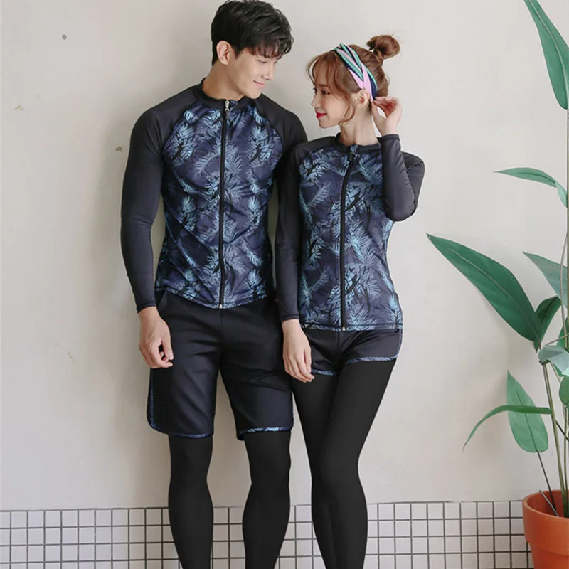 WackDaria Rash Guard Women Long Sleeve 3 Pieces Zipper Surfing Suit Sun Protection Lady Korea Bathing Wear