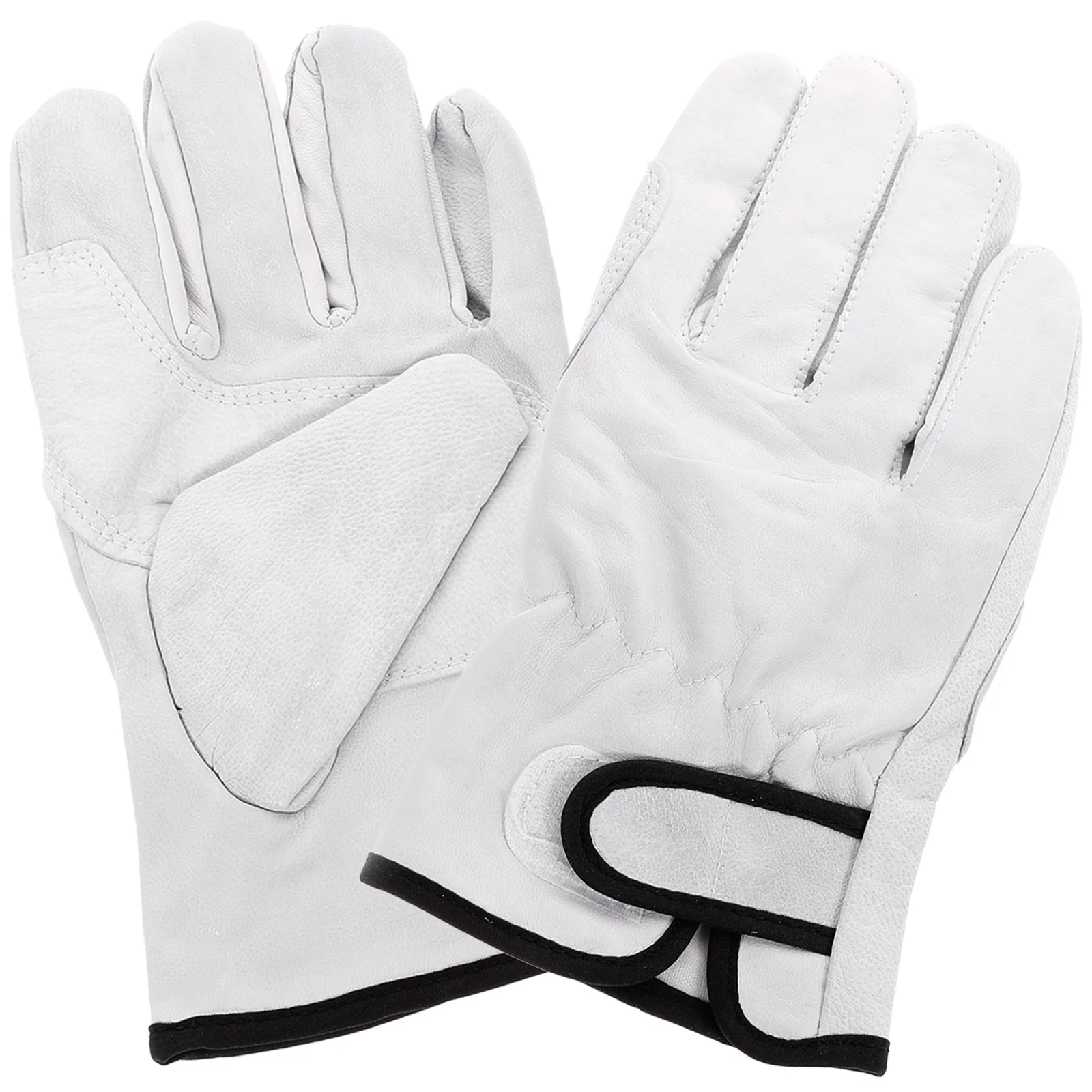 

1Pair Heat Resistant Welding Gloves Double Stitching Insulated Cotton Lining Adjustable Hook Loop Sleeve for Heavy Duty