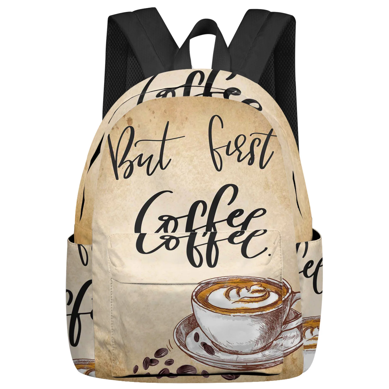 Coffee Coffee Beans Retro Women Man Backpacks Waterproof Travel School Backpack For Student Boys Girls Laptop Book Pack Mochilas