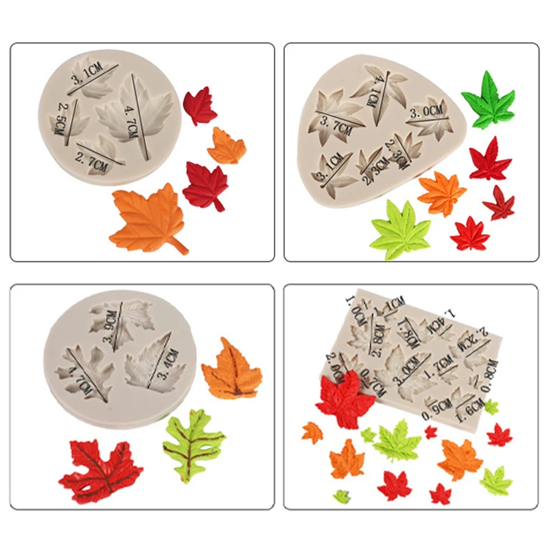 Autumn Maple Leaf Silicone Mold Farm Maple Leaf Fondant Cake Decoration Mold Chocolate Tools Cupcake Insert Mold DIY Baking Mold