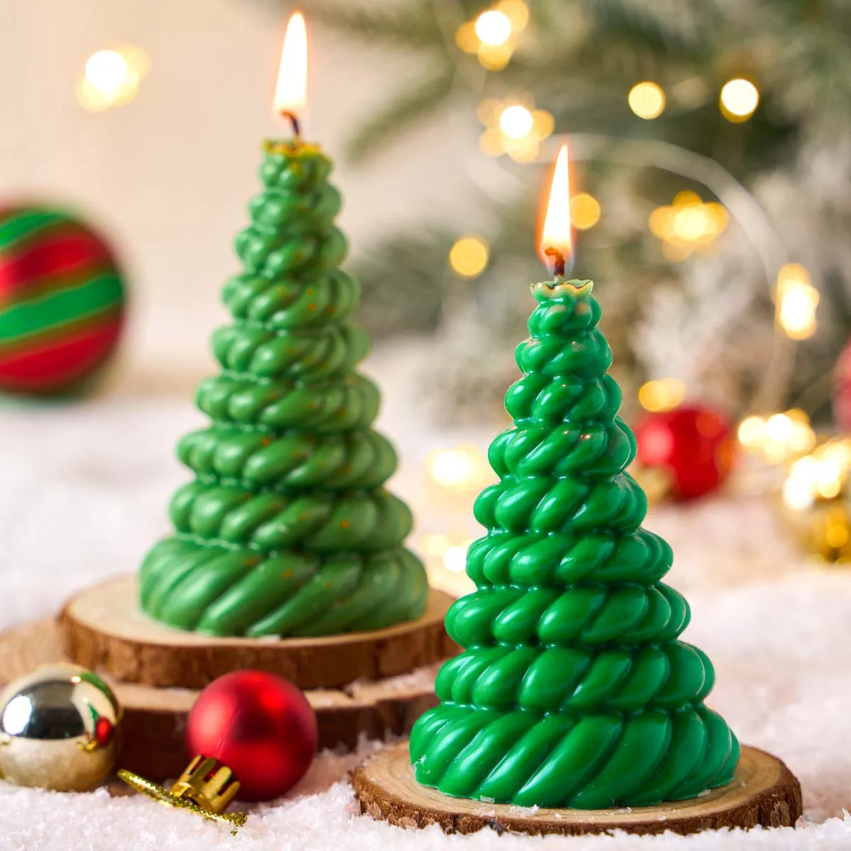 3D Weihnachtsbaum Ornament Silikon Kerze Form handgemachte Aromatherapie Seife Gips Harz Handwerk Gussformen Home Weihnachten Dekor