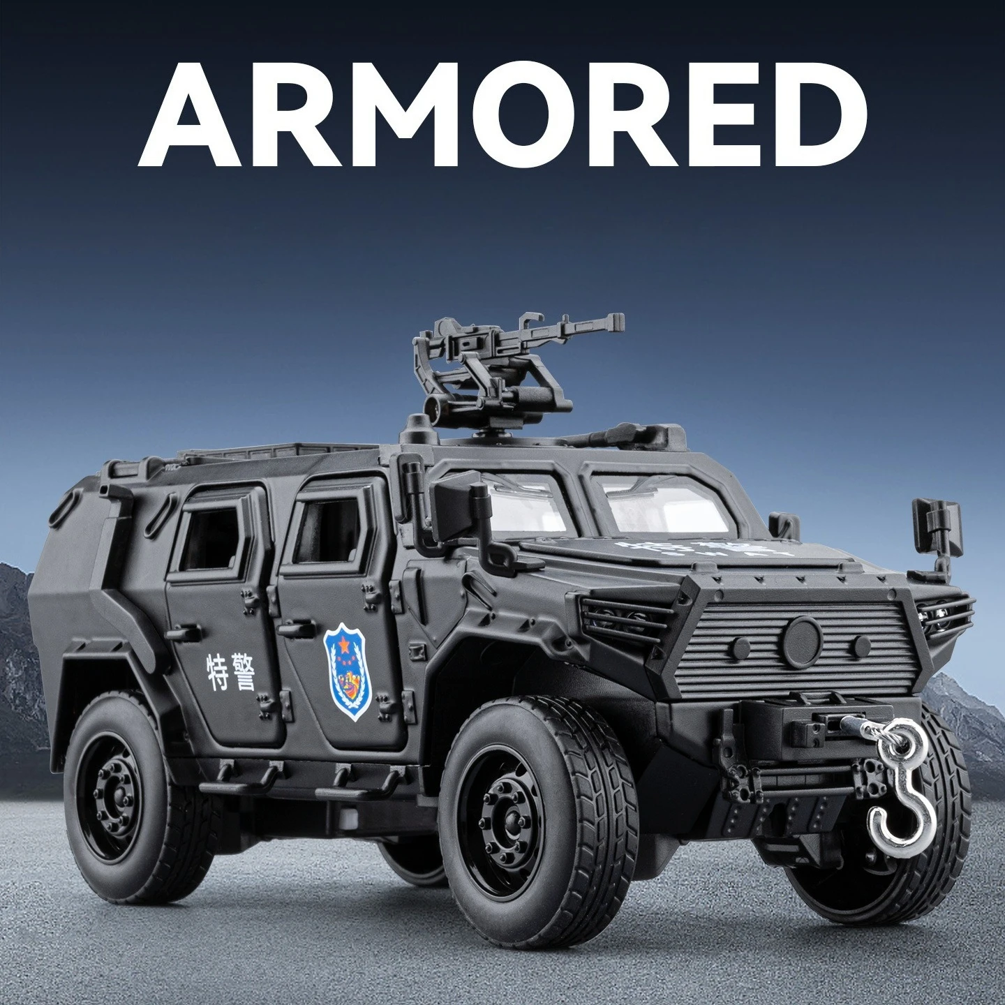 

CHEZHI 1:32 Warrior Armored Car SWAT Alloy Model Ornament Toy Diecast Alloy Car Model Collectible