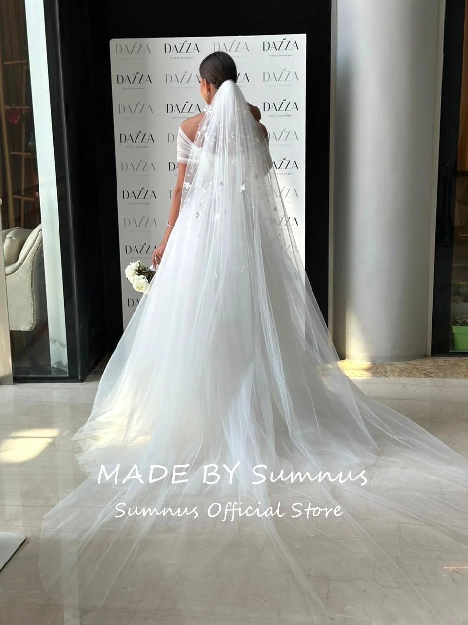 Sumnus White A-Line Wedding Dresses Elegant Off The Shoulder Appliques Bridal Dress Boho Beach Wedding Prom Gown Robe de mariage