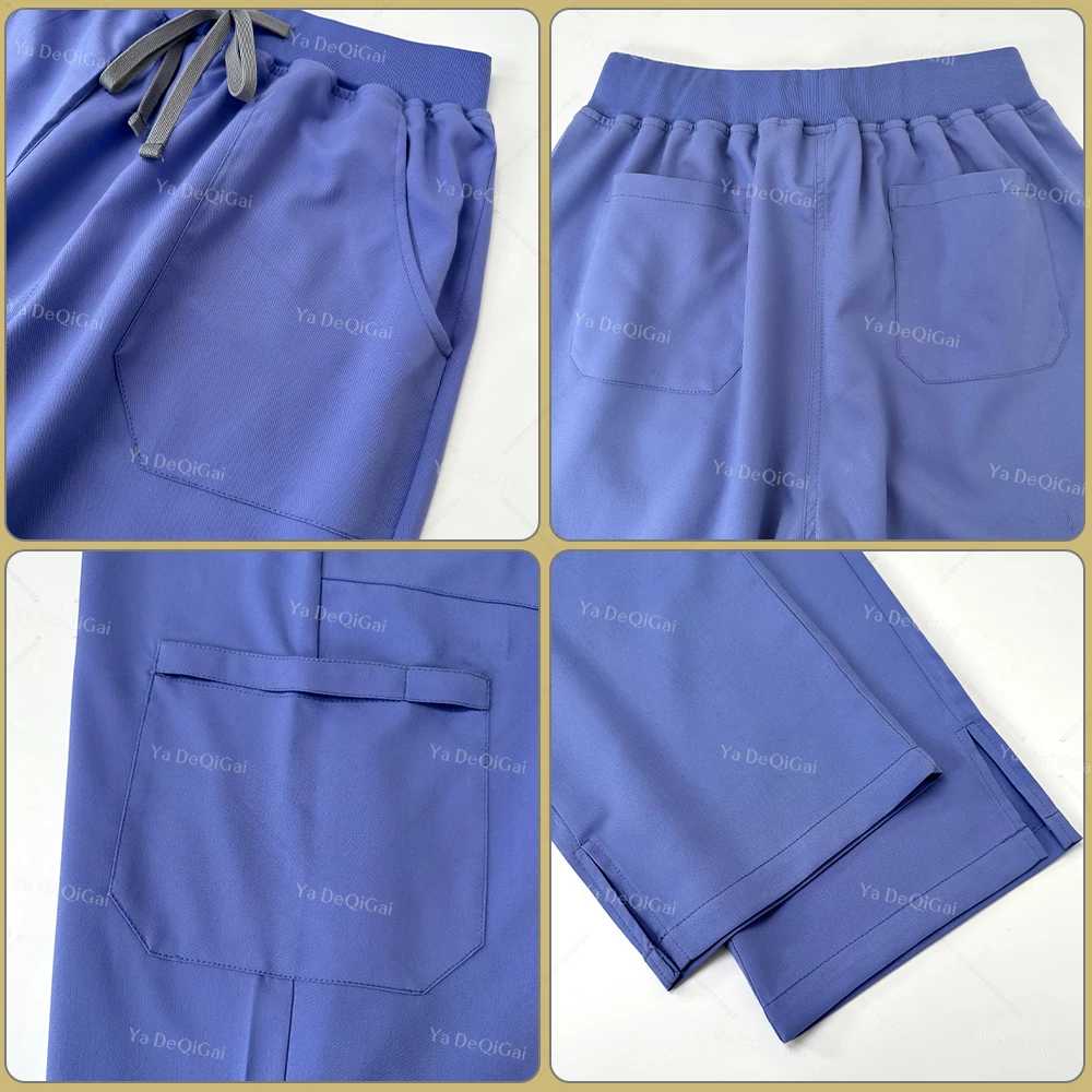 Calças retas e top uniforme médico para mulheres, conjunto de esfoliantes cirúrgicos, pet shop, médico, enfermeiro, uniforme de enfermagem, terno de beleza, novo