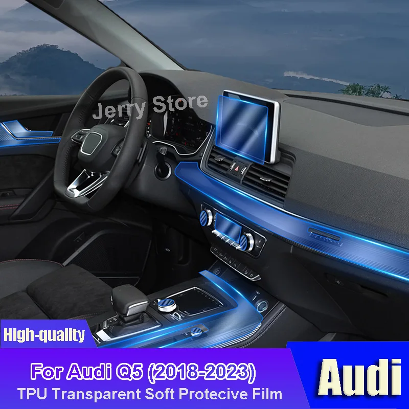 

For Audi 05 (2018-2020) Car Interior Center Console Transparent TPU Film Protective Anti-scratch Car Sticker Accessories Refit