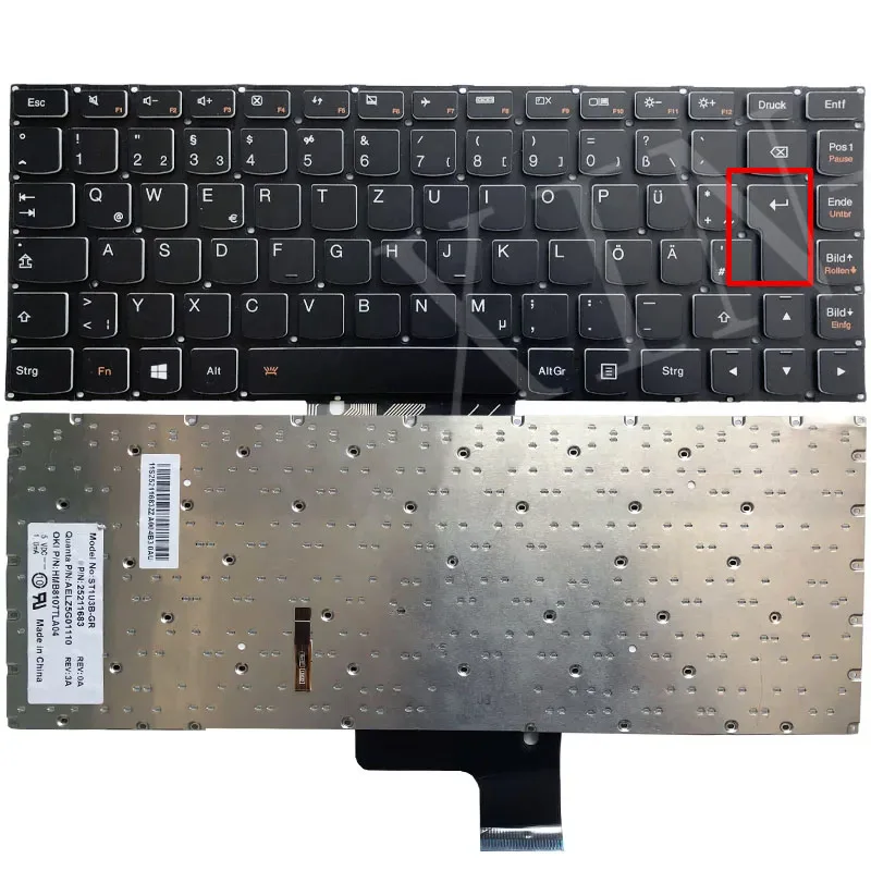 

German Backlit Laptop keyboard FOR LENOVO ideapad U430 U430P U330 U330P U330T GR Layout