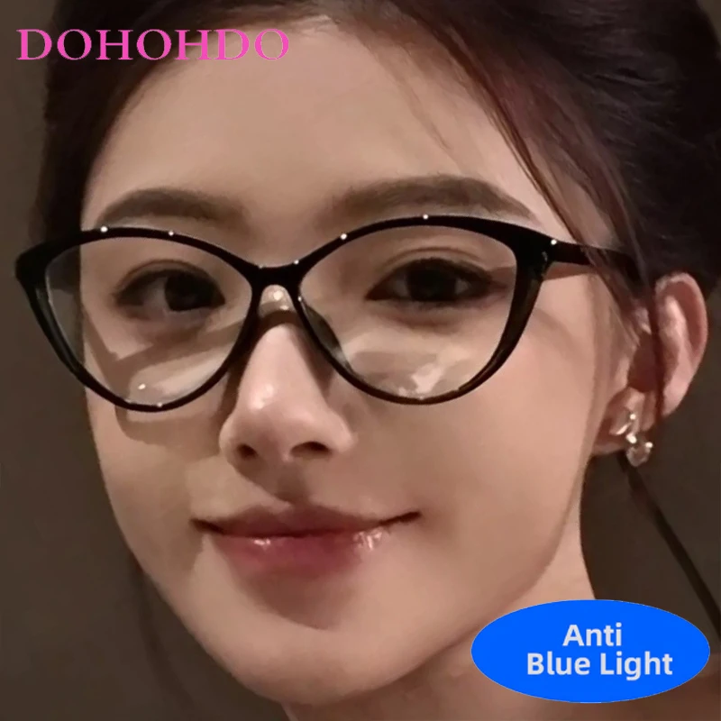

Trendy Brand Designers Big Frame Cat Eye Blue Light Blocking Glasses Women Men Optical Spectacle Protection Eyeglasses Lentes