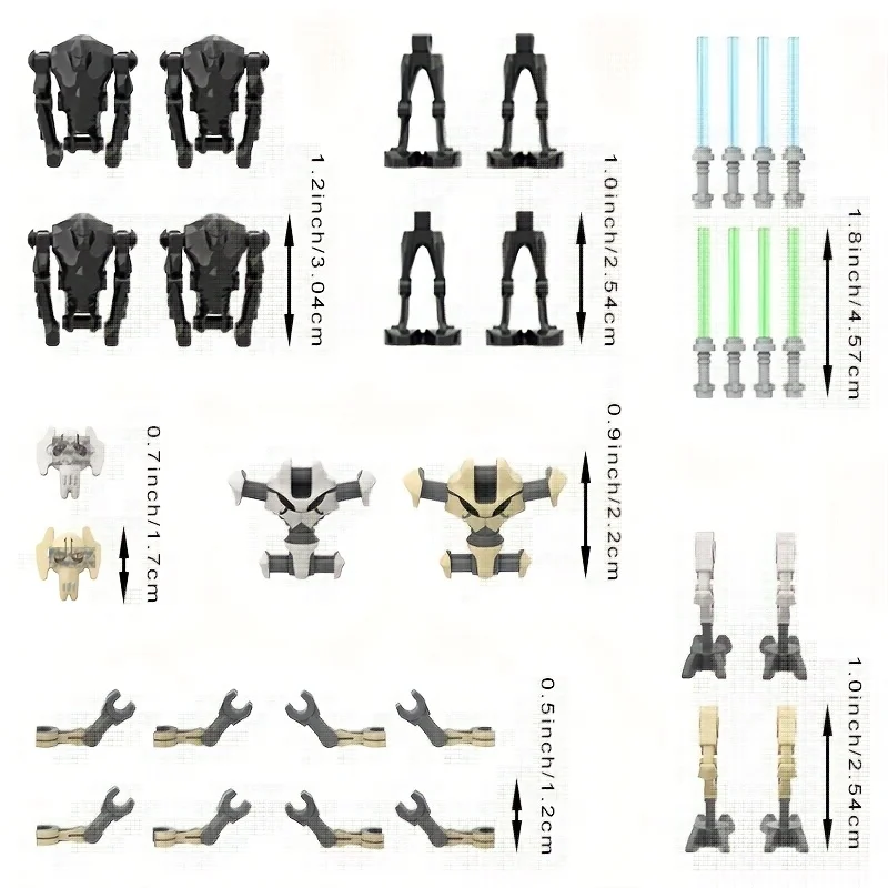 مجموعة مكعبات بناء 28 Droids - شخصيات صغيرة مفصلية |   طقم ديوراما للجيش المستنسخ |   متوافق مع ألعاب Lego DIY - هدية مثالية