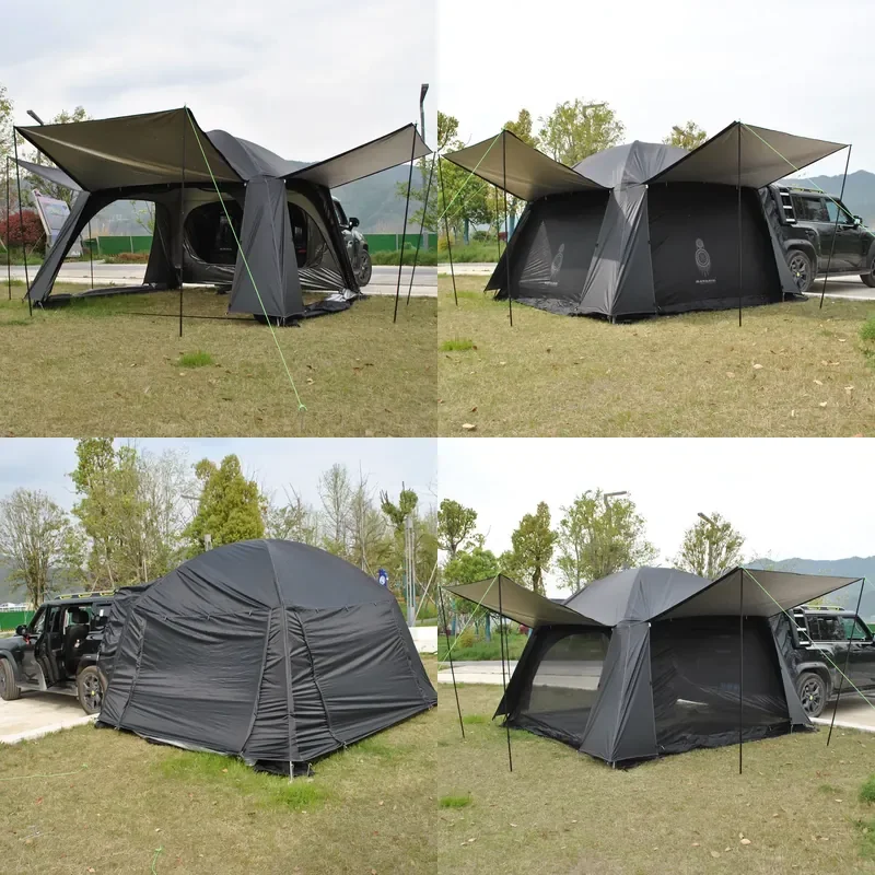 Trinity Tiple Layer Rainfly SUV Tent,Car Tent,Car Tailgate Tent,4 Person Camper Tent for SUV, Car Rear Stove Tent with 3