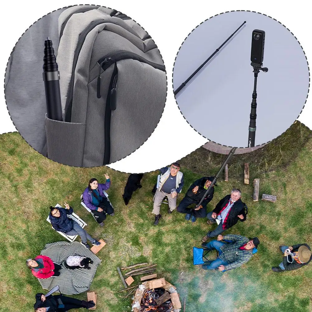 For Insta360 Go Pro 3 M Carbon Fiber Invisible Selfie With Ultra-long Length Selfie Five-speed Stick Stick Extended Edition P7F0