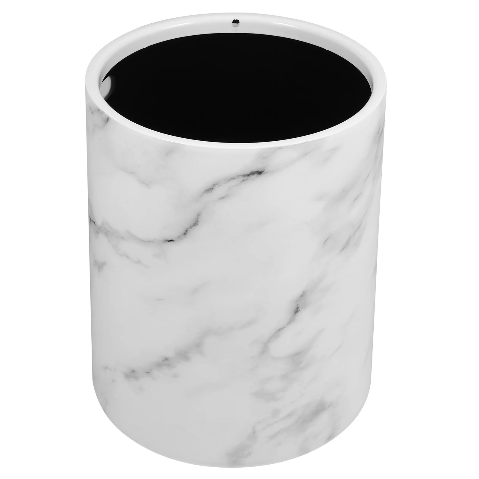

Round Waste Basket Marbled Trash Can Trashcan Bin Office Decorative Wastebasket
