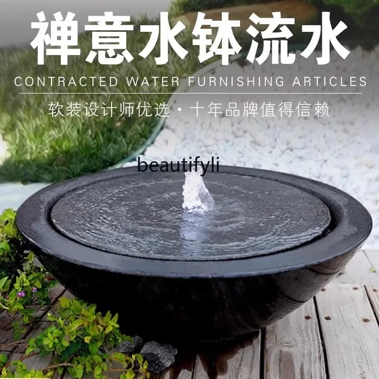 Fountain waterscape courtyard flowing water landscape marble garden waterscape garden water circulation
