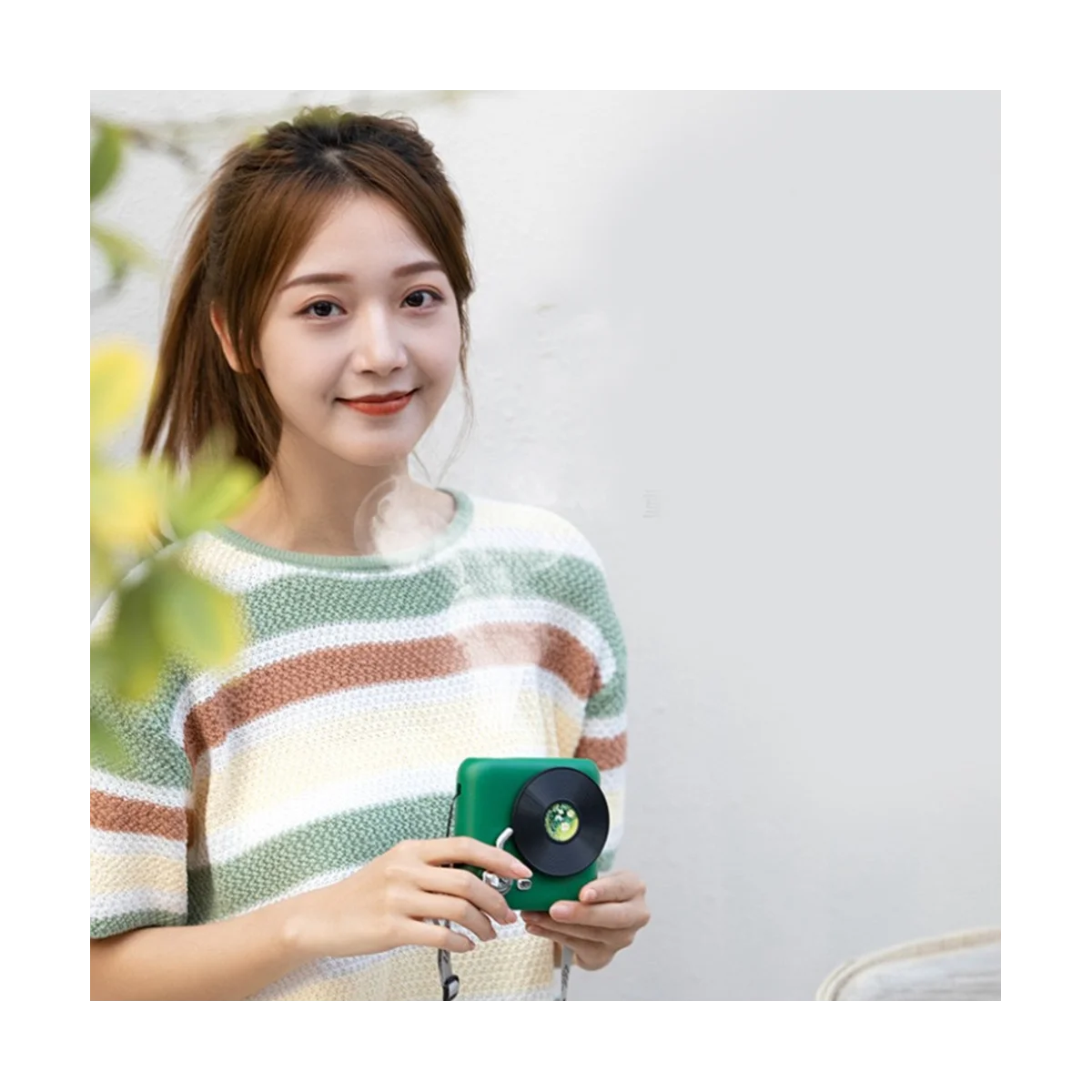 Портативный ретро-вентилятор для камеры, настенный ручной вентилятор с шеей для рабочего стола, офиса, зеленый