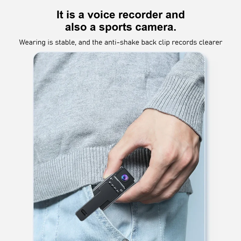 A8 HD 1080P كاميرا صغيرة محمولة صغيرة كاميرا فيديو رقمية IP مسجل كام الشرطة الأشعة تحت الحمراء للرؤية الليلية كاميرا فيديو مصغرة