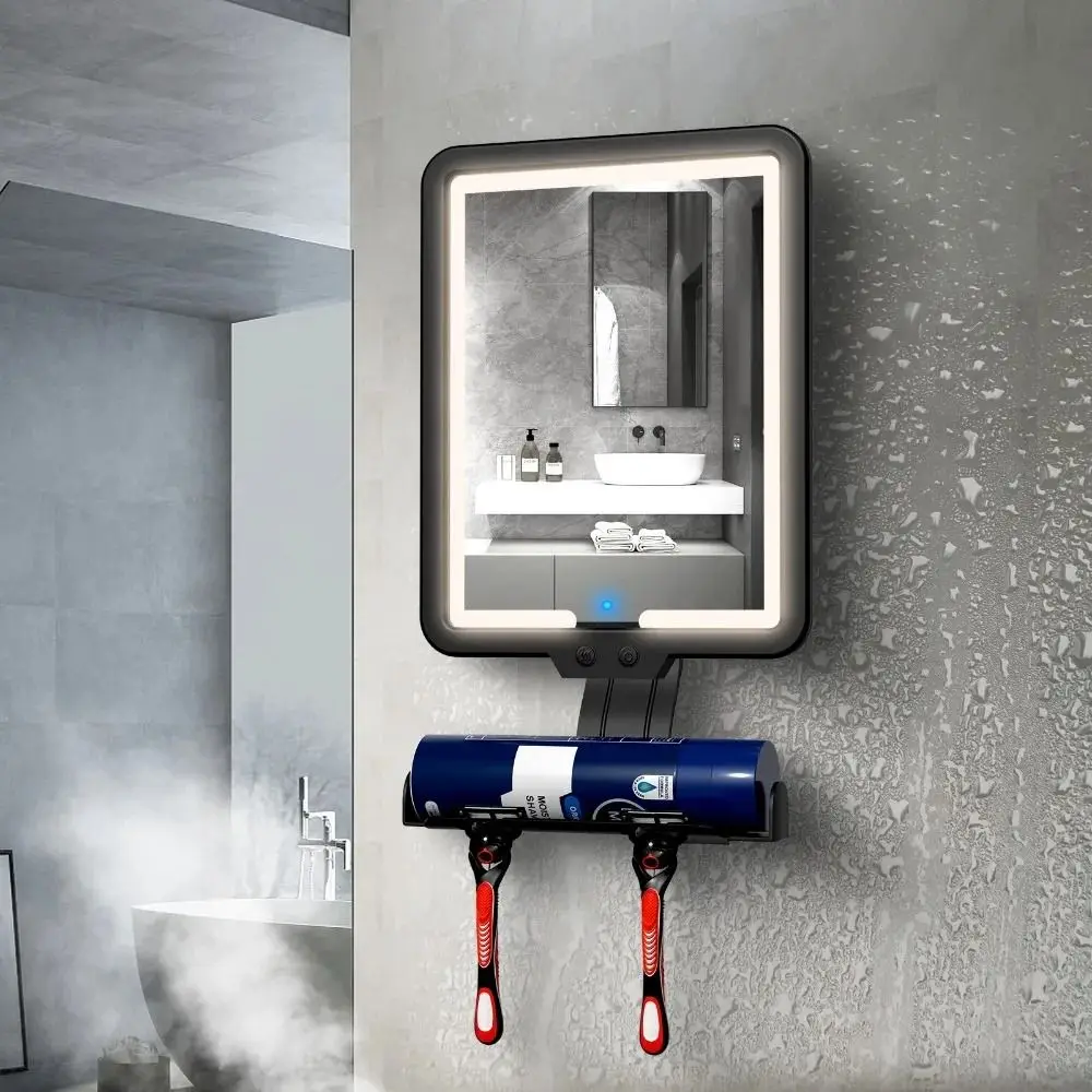 

Нетуманное зеркало для душа с перезаряжаемой батареей, регулируемое водонепроницаемое настенное зеркало, удобное настенное крепление