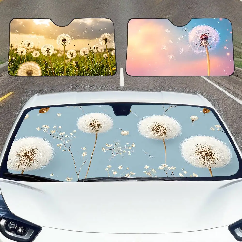 Dandelion Breeze Car SunShade Windscreen Front Window Visor 70x130cm Sun Visor Solar Protect Plaid Gift Novelty Car