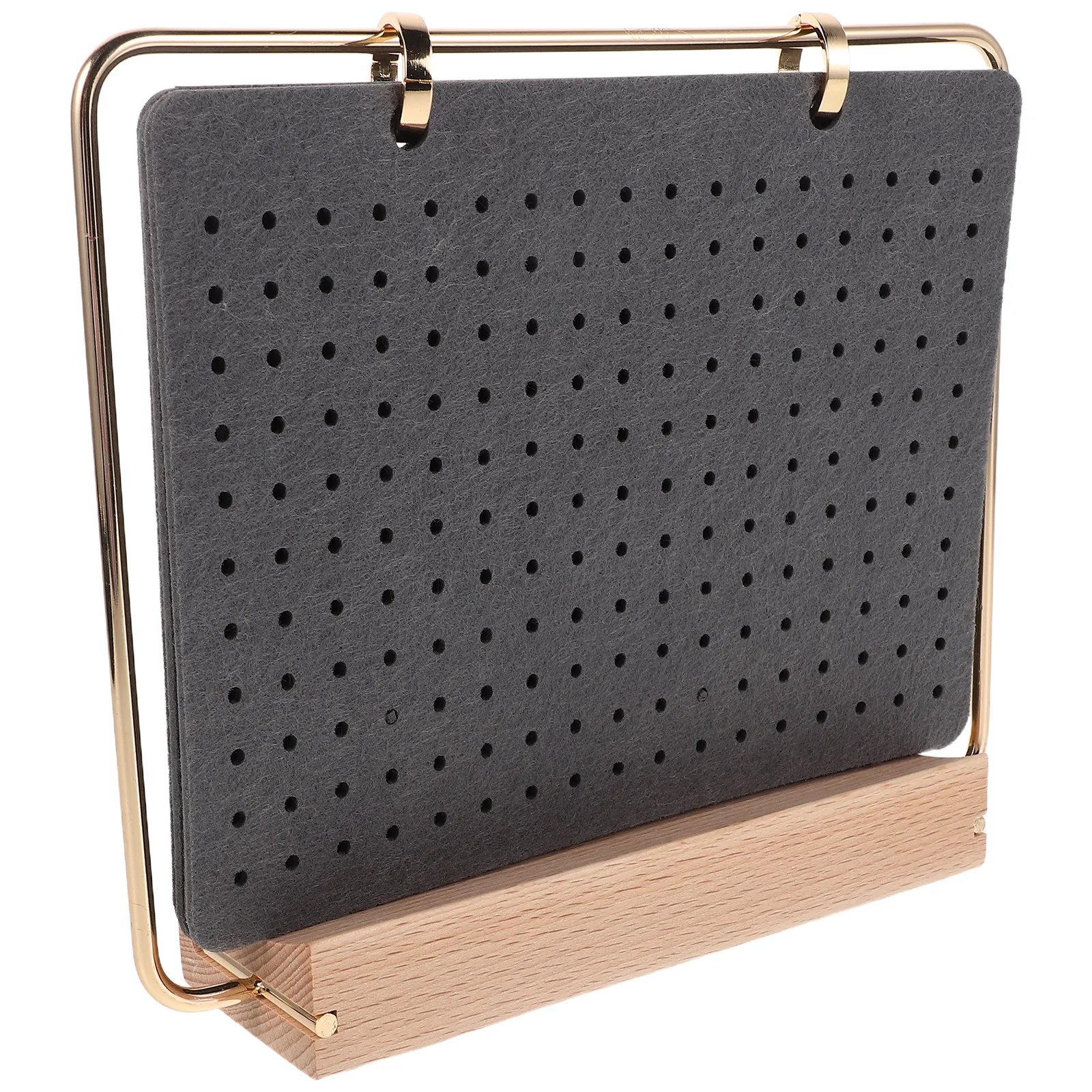 Felt Pin Display Board with 6 Pages Wooden Base Brooch Enamel Jewelry Organizer Storage Holder for Desk Shelf Display