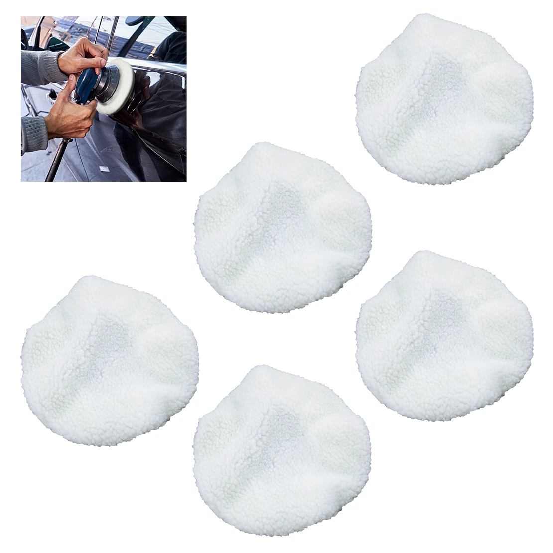 

Universal 5Pcs 9"-10" Waxing Polishing Buffing Pad Bonnet Cover For Car Polisher Replacement