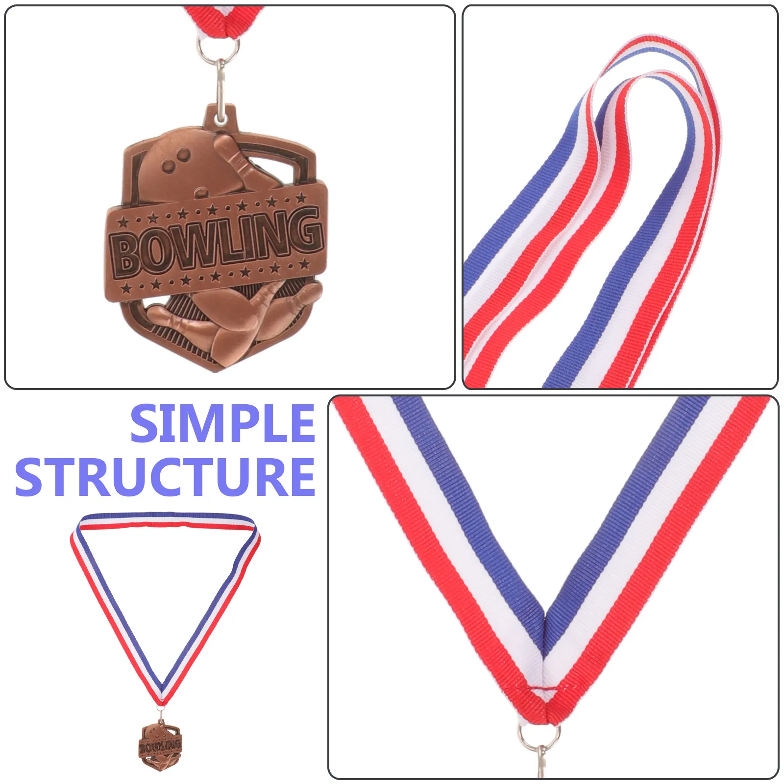 Creative Bowling Medal Zinc Alloy Smooth Surface No Burr Delicate Design for Adult Parties Sports Events Game Rewards Award