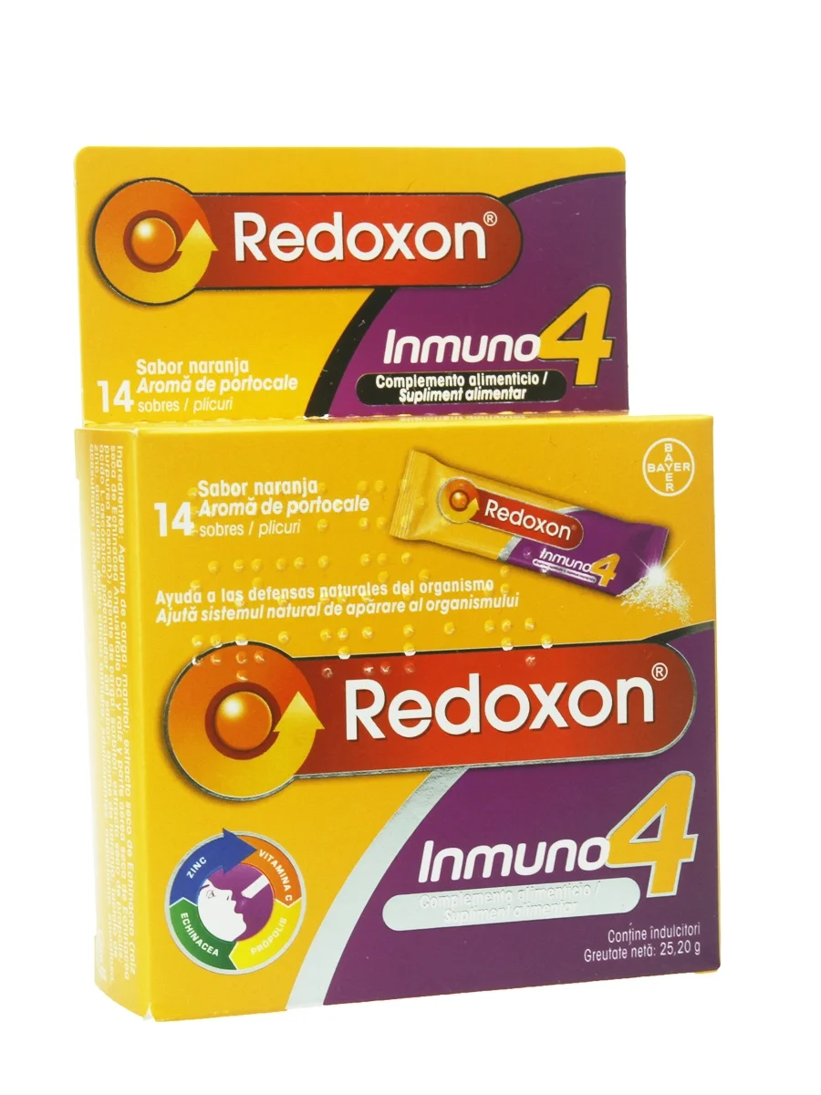 Redoxon immuno 4 granulated 14 orange flavor sachets-helps the body's natural defenses for its normal functioning