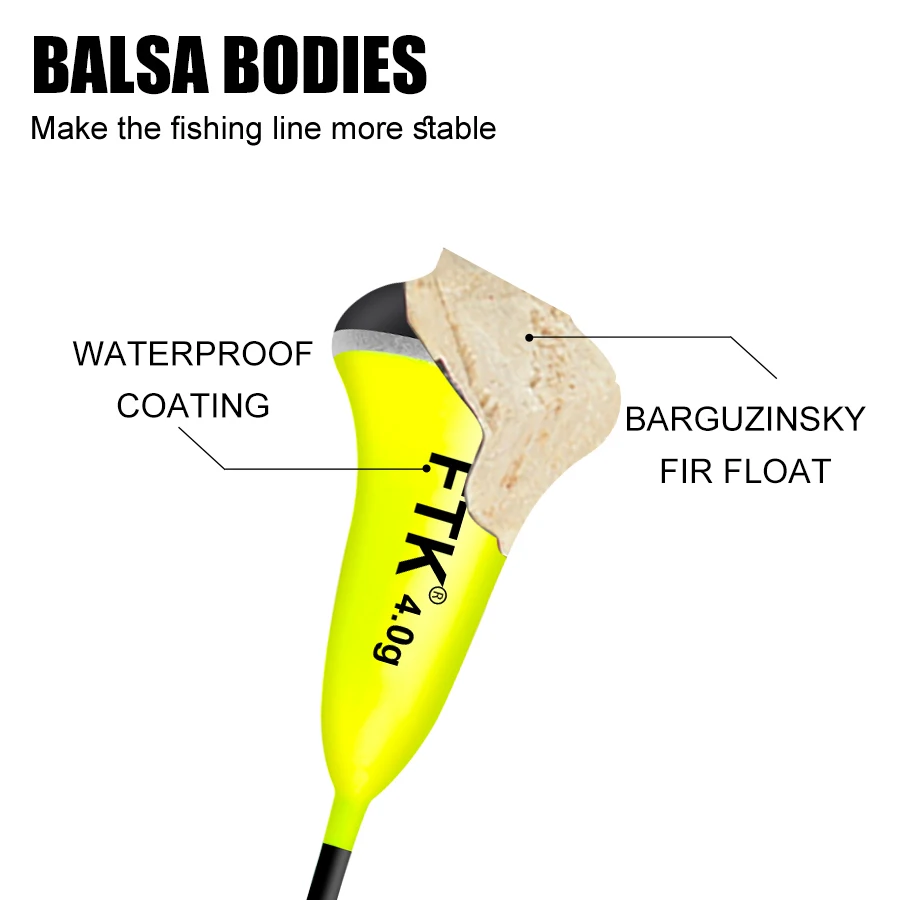 FTK 5 قطعة/المجموعة الصيد يطفو 2 جرام-5 جرام العمودي العوامة Barguzinsky التنوب تعويم 14 سنتيمتر-16 سنتيمتر الطفو الأسماك تعويم لصيد سمك الشبوط