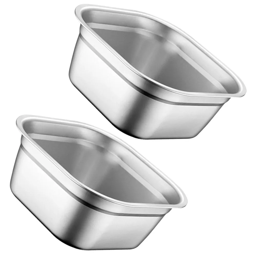 

2pcs Stainless Steel Square Deep Basin Vegetable Washing Bowl Soup Food Prep Kitchen Storage Baking Oversized Large
