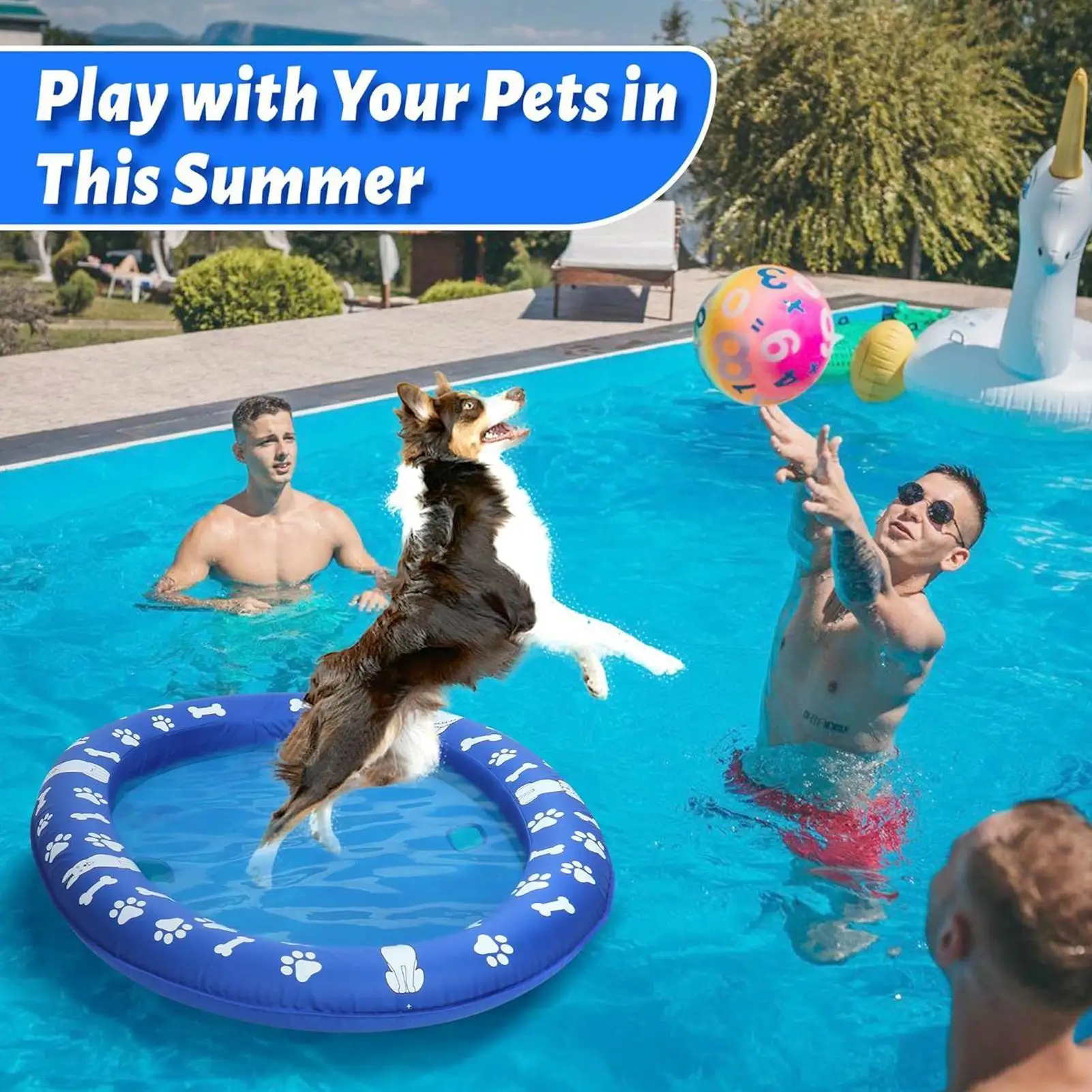 Pool Float For Dogs Inflatable Dog Raft For Pool Floating Water Toys Pet Supplies For Large Medium Small Puppy Swimming Lake