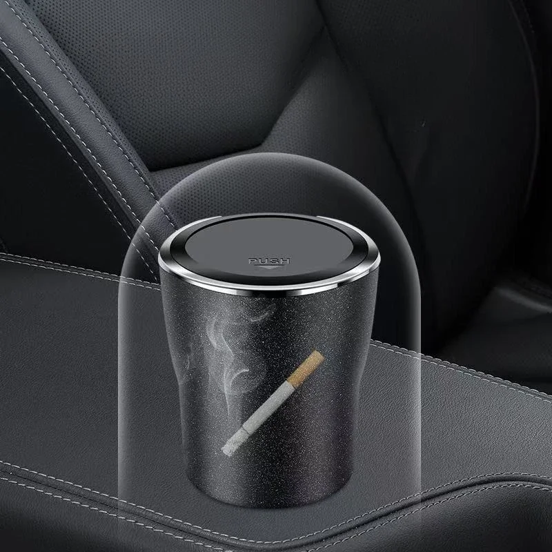 1pcs Automotive creative personality multifunctional ashtray universal flash point ashtray storage indoor small trash can.