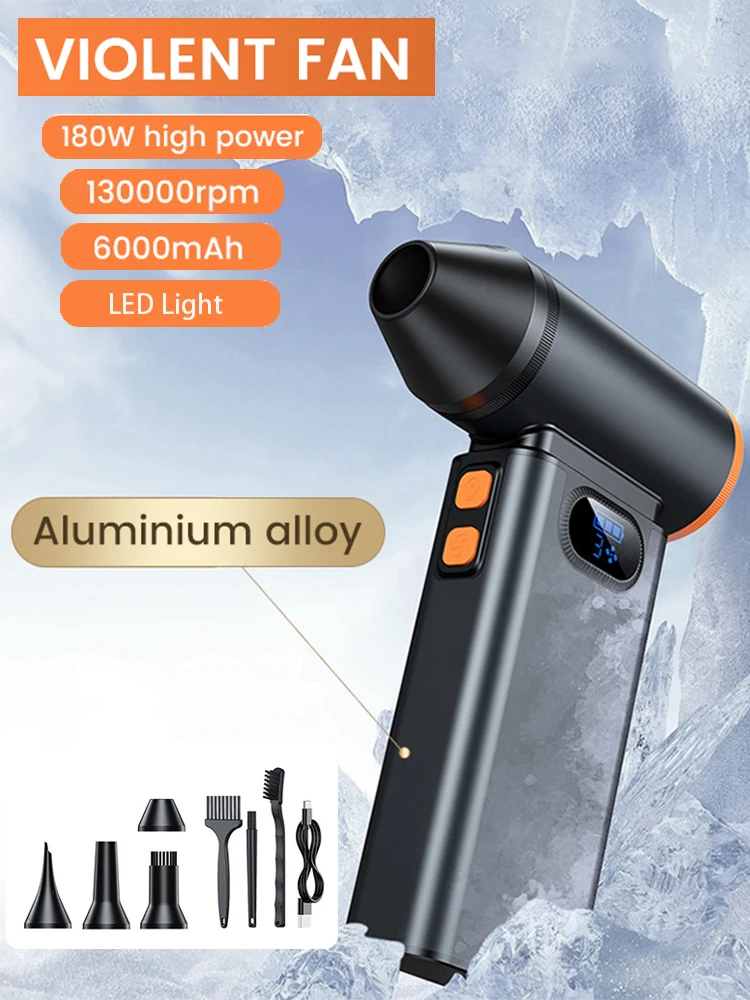 

130000PRM Portable Electric Air Blower Turbo Jet Fan Brushless Motor HighSpeed Mini Turbo Jet Fan Adjustable Wind Violent Blower