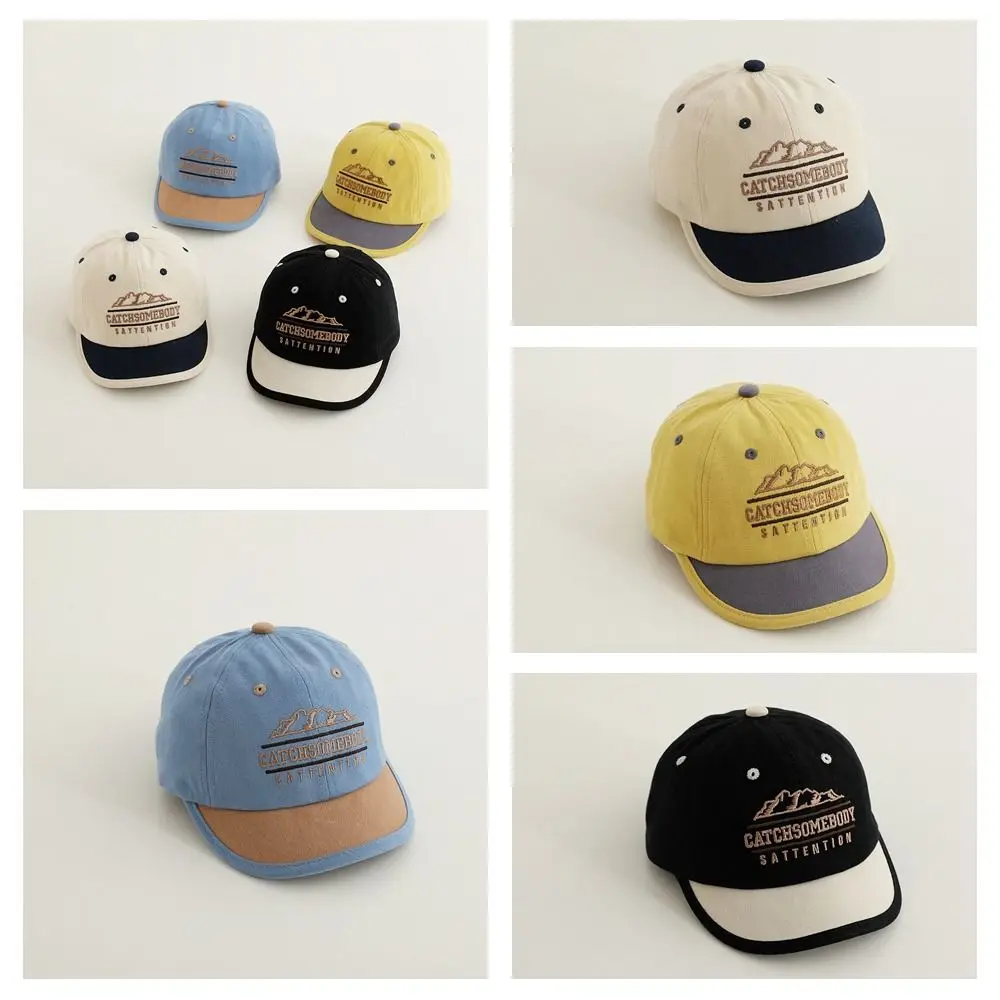 

Fashion Korean Style Short Brim Baseball Hat Casual Embroidery Sunscreen Hat Cotton Soild Color Letter Baseball Cap Streetwear