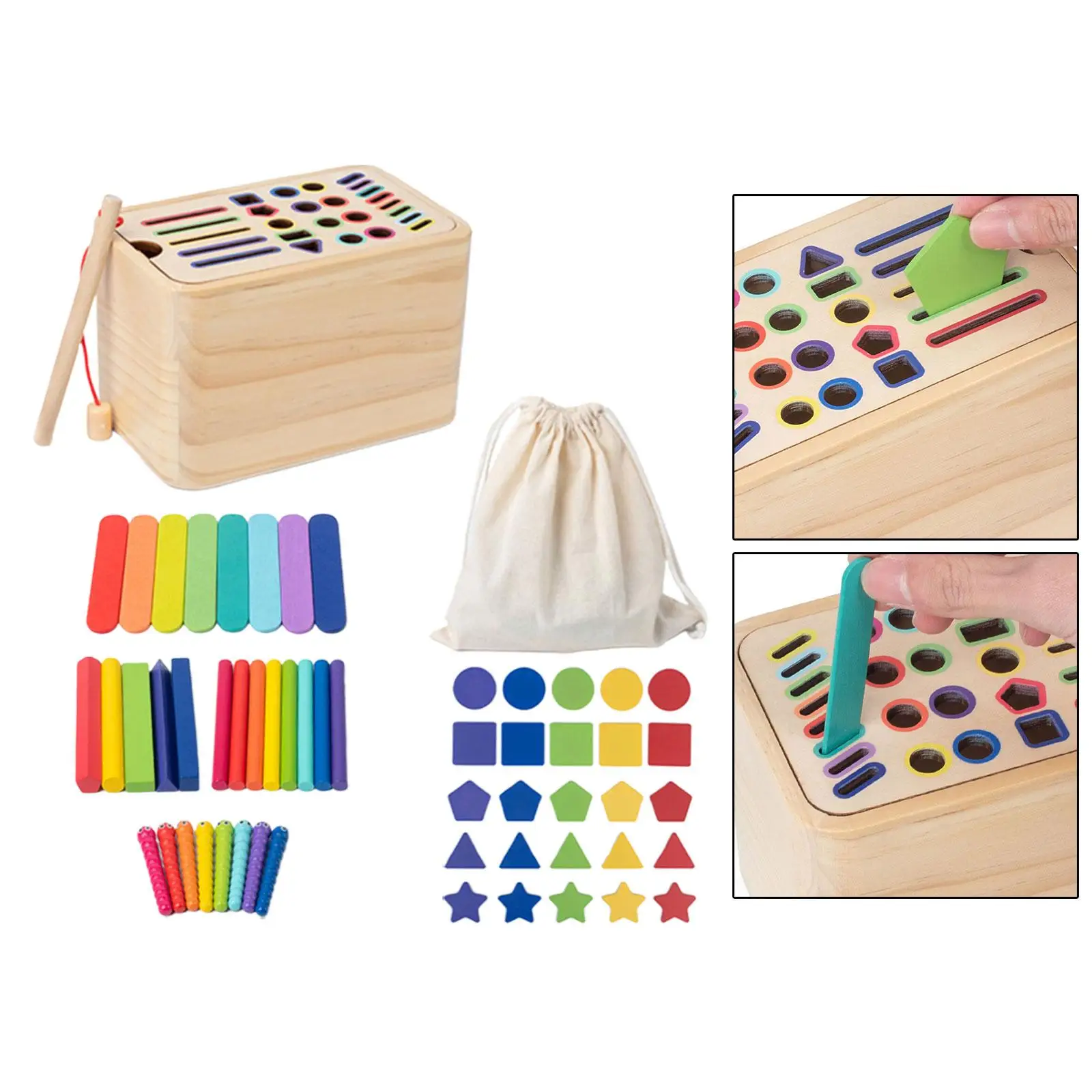 Wooden Learning Color Sorting Toys Matching Game for Kids 1-3 Year Old Gifts