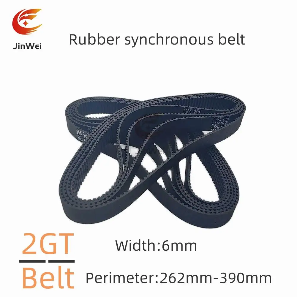 

2GT GT2 Width:6mm High-Quality Rubber Closed-Loop Timing Belt, Belt Circumference 262mm-390mm, Used For 3D Printers