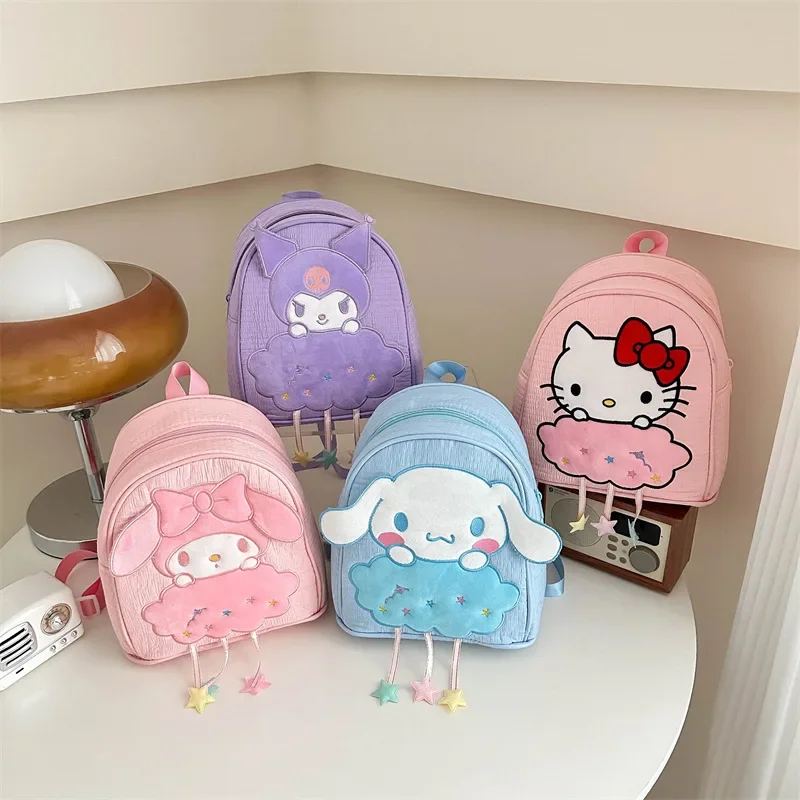 Kawaii Hello Kitty Kuromi Cartoon Backpacks Cute Anime My Melody Cinnamoroll Student School bag Sac A Dos Bag Fans Birthday Gift