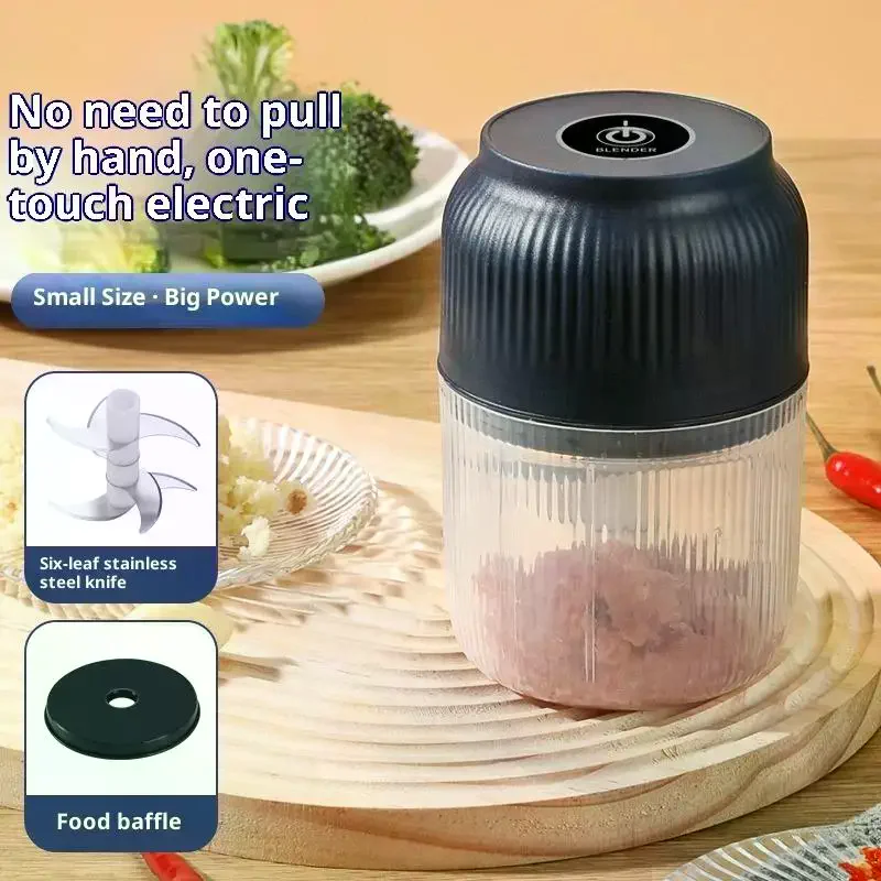 Portable Electric Garlic Masher Mini Food Processor Vegetable Chopper Meat Grinder for Kitchen Use