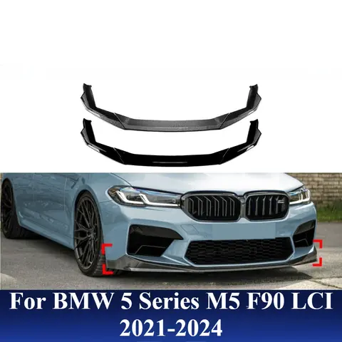 BMW 5 시리즈 M5 F90 LCI 2021-2024 프론트 립 스플리터 스포일러 프론트 범퍼 디퓨저 바디 키트 외장 개조 액세서리