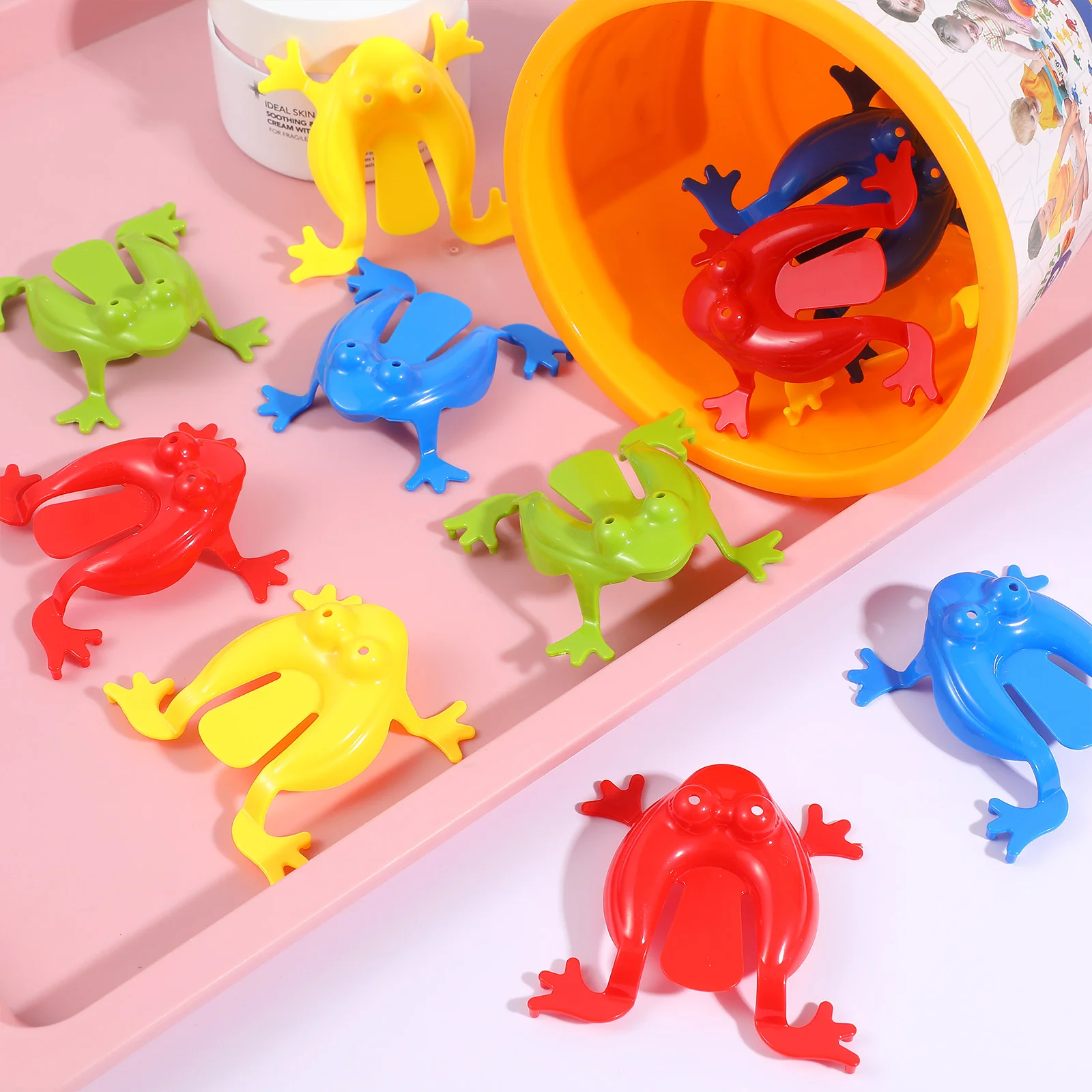 Frog Jumping Toy Toys Party Favors Hopping Game Push Kids Educational for Children Set