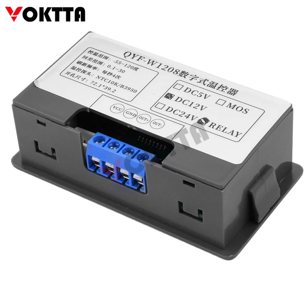 Controlador de temperatura Digital para QYF-W1208, microordenador con pantalla LED, cajas de guardería y mascotas que se gatean, invernadero Roc, 55 ~ 120 ℃