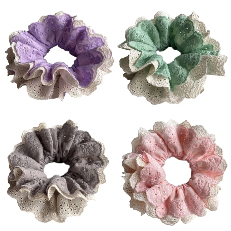 

Large Hair Scrunchies for Women Lace Ponytail Holder Suitable for Daily Wear DXAA