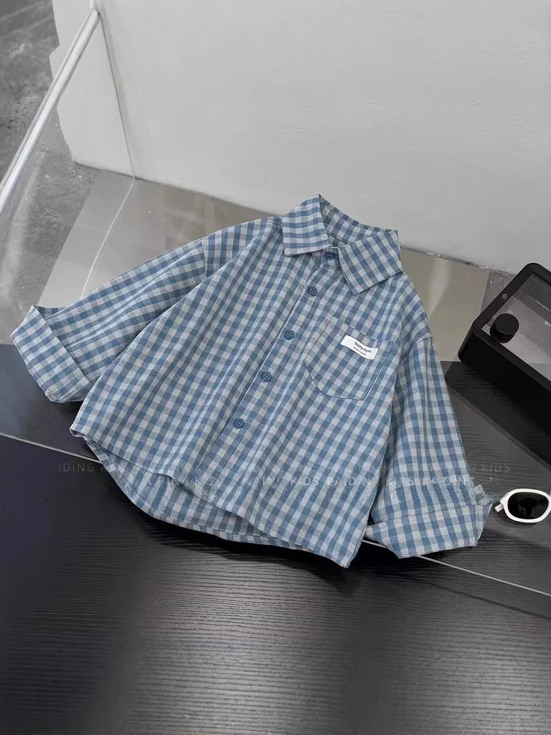 

Boys' Fashionable Retro Plaid Long Sleeve Shirt Spring Autumn 2026 New Arrival Classic Collar Versatile Children's Clothing